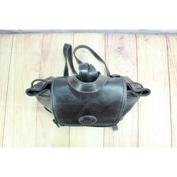 Vintage Crazy Horse Liz Claiborne Black Leather Backpack main image 9
